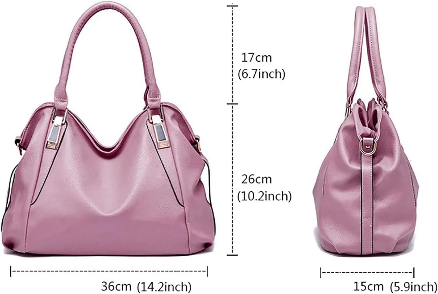 Beach Tote Bag 4 Packet Leather Solid Color Handbags Shoulder Bags Crossbody Hobo Bags Card Purse Work Travel Essential W