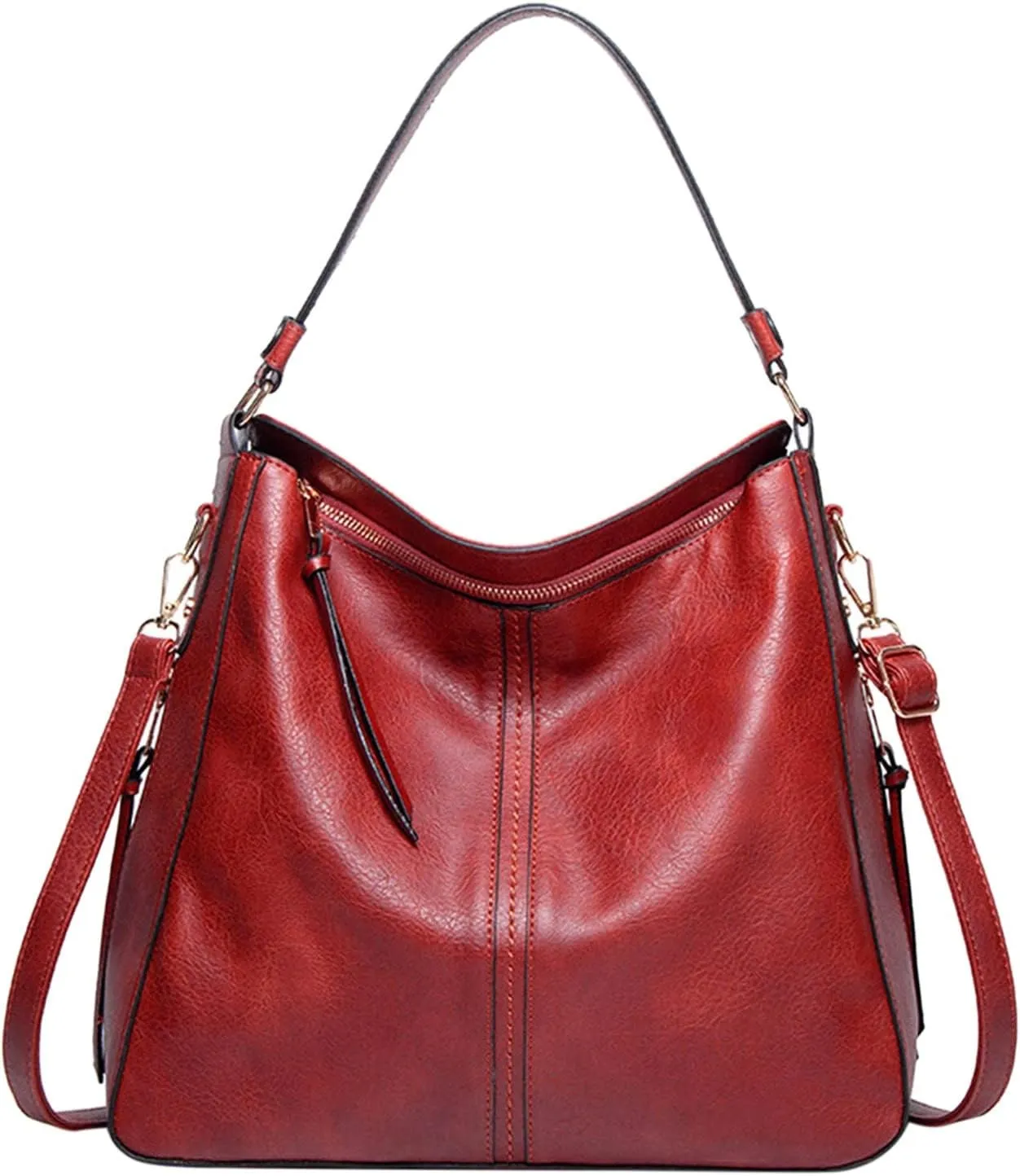 Beach Tote Bag 4 Packet Leather Solid Color Handbags Shoulder Bags Crossbody Hobo Bags Card Purse Work Travel Essential W