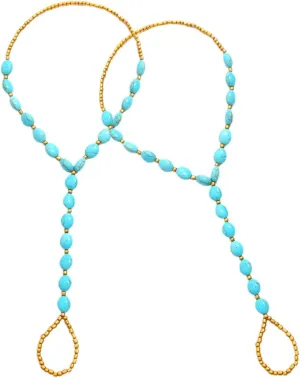 Beads Anklet Chain Ankle Jewelry for Women Versatile Fashion Foot Jewelry Set