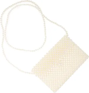 BESPORTBLE Handmade Beaded Evening Clutch Bag Pearl Cell Phone Pouch Crossbody Purse for Women