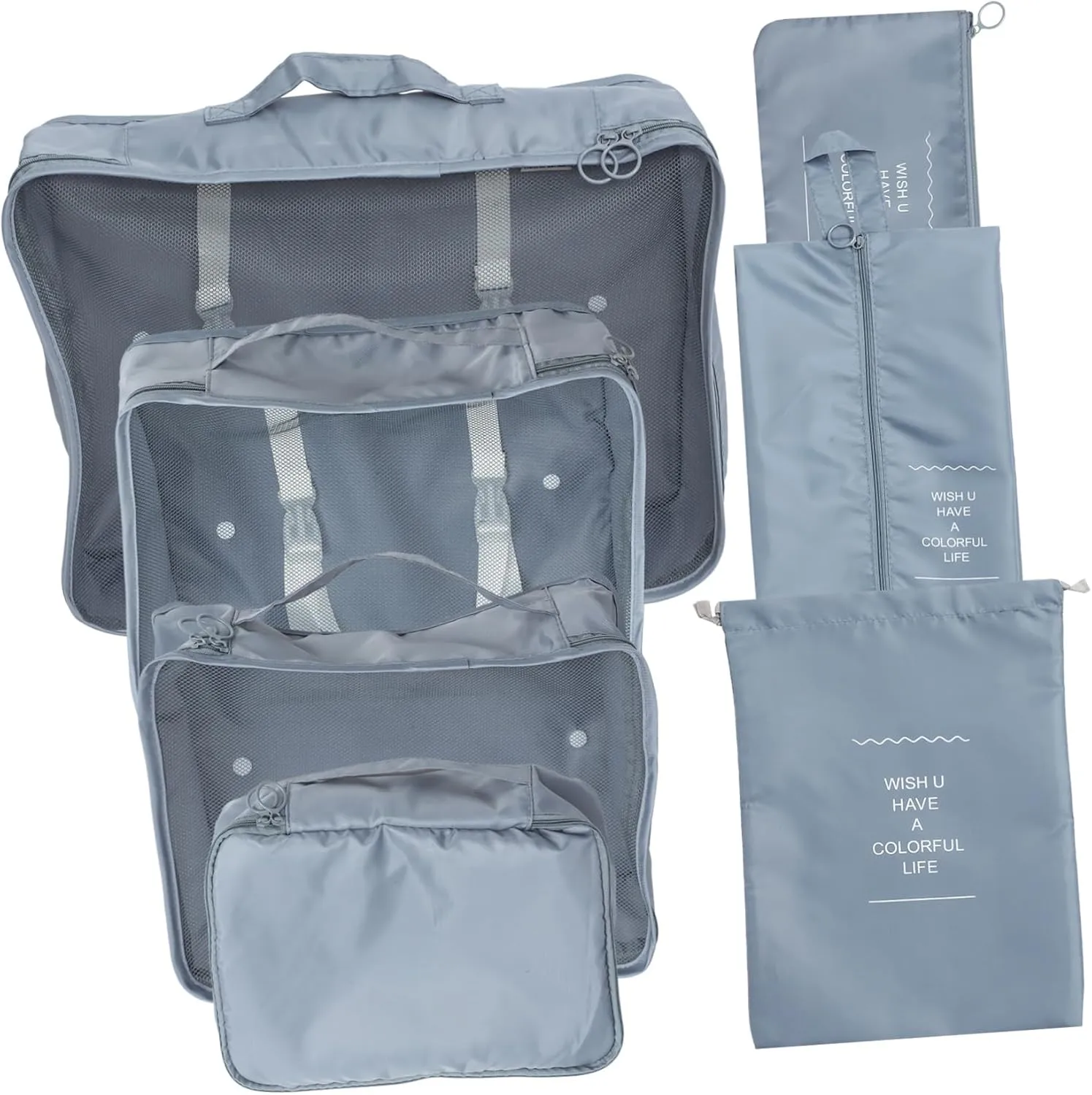 BESTYASH Travel Luggage Organizers Set 7pcs Packing Cubes Compact Storage for Suitcases