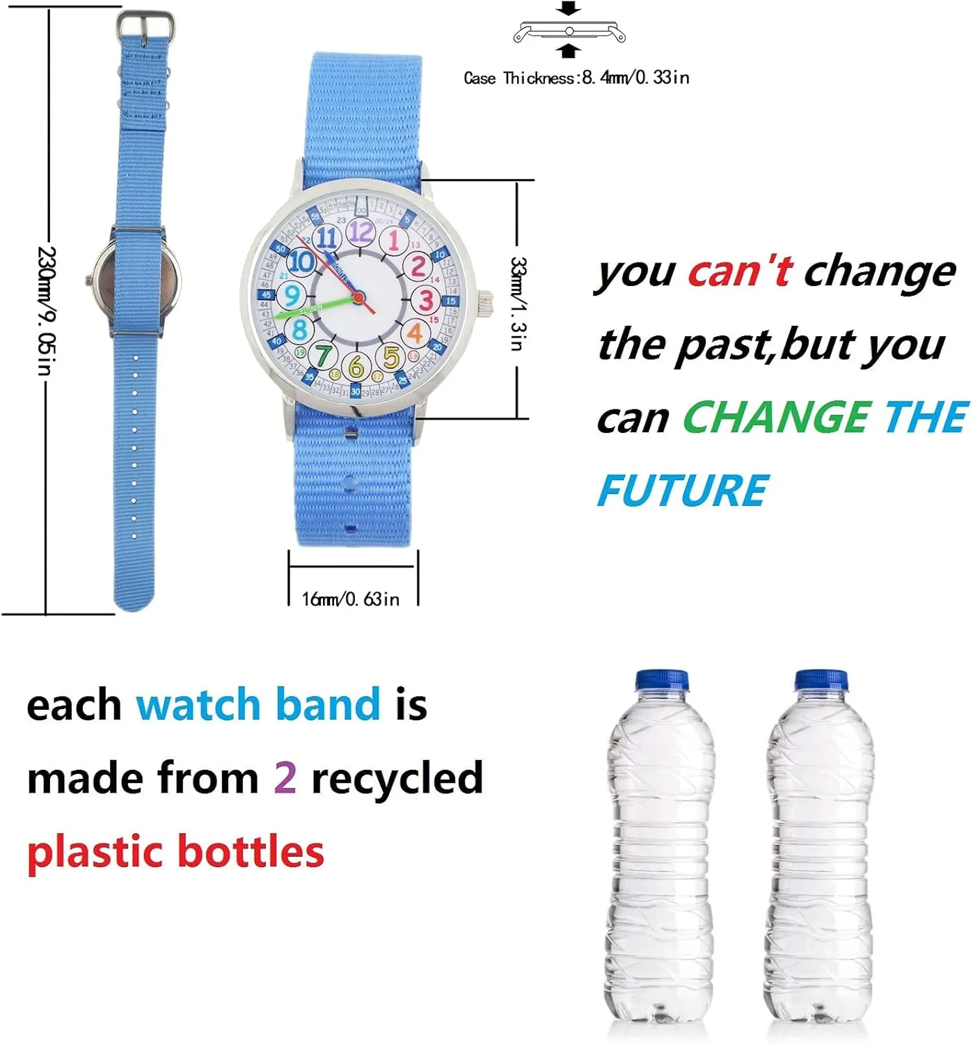 Bigbangbang Kids Analog Watch Learning Time Watch, First Watch Soft Cloth Strap,Read time Study Time Todder Watch,Kindergarten Learn Time Watches,Pink Girl Watch Girls Ages 7-10