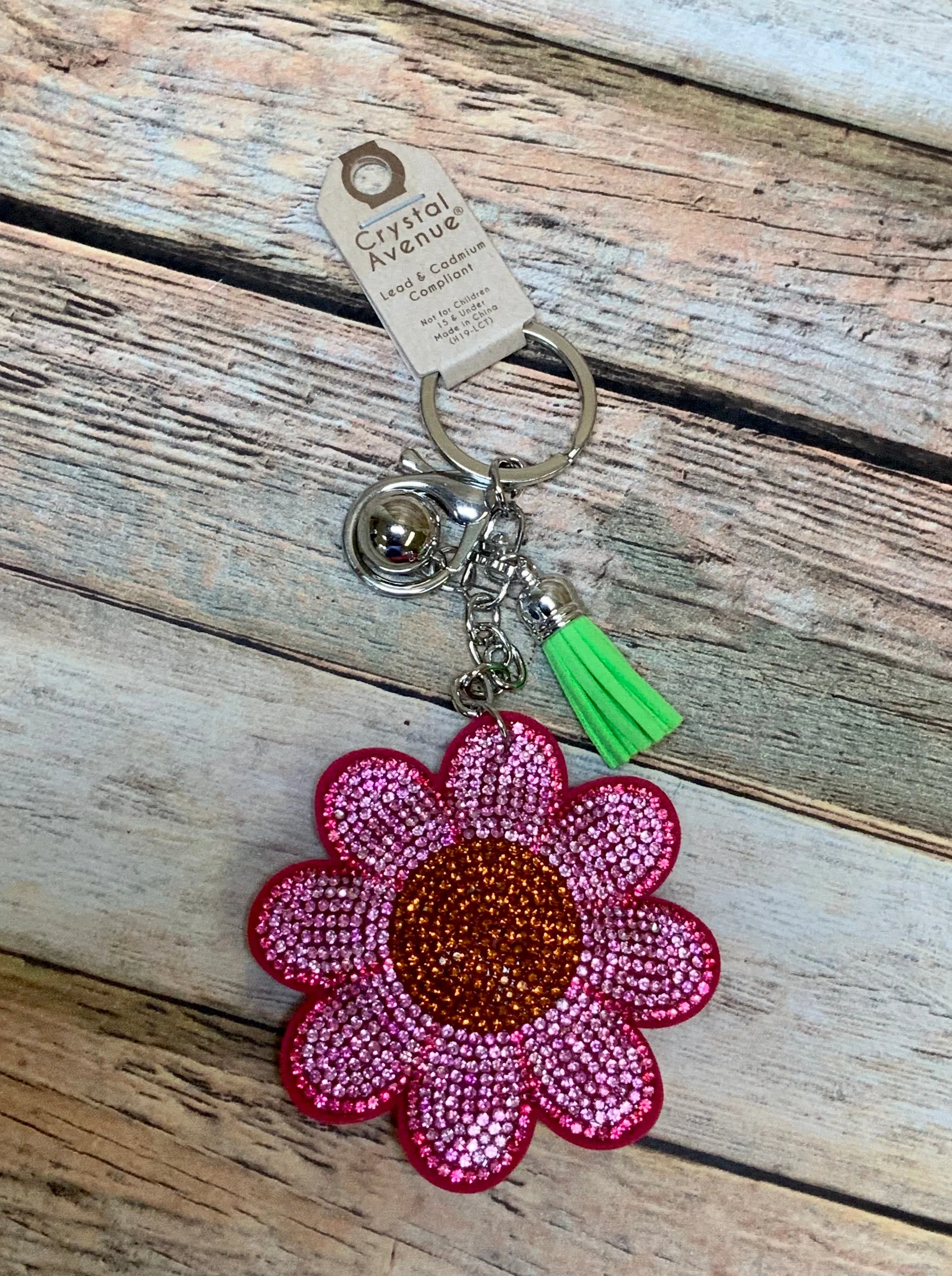 Bling Key Chains/Purse/ Bag Charm with a Faux Suede Tassel