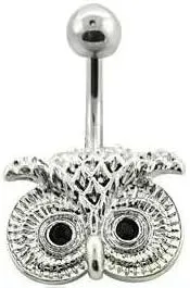Body Accentz Belly Button Ring Navel Owl Body Jewelry 14 Gauge [Jewelry]