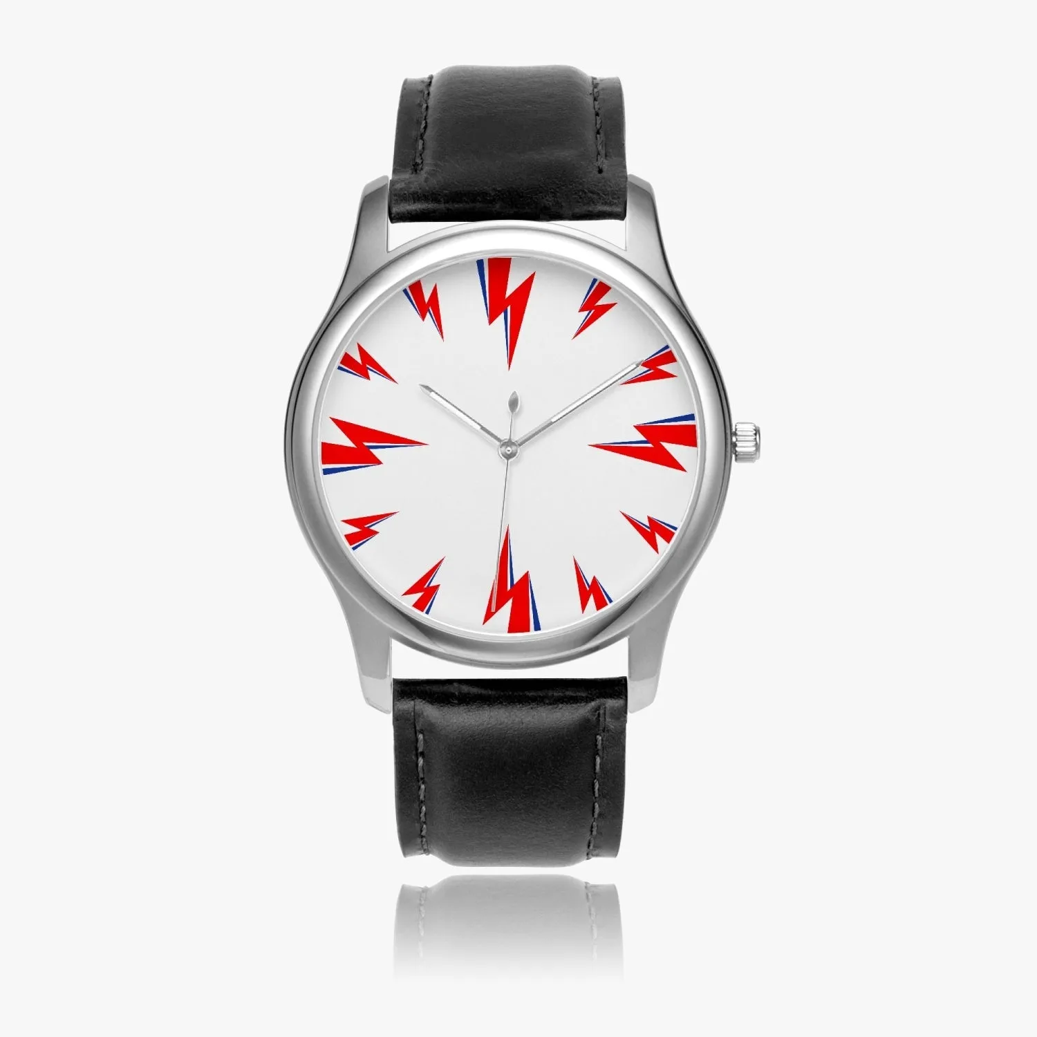 Bowie's Thunderbolts Leather Strap Quartz Watch