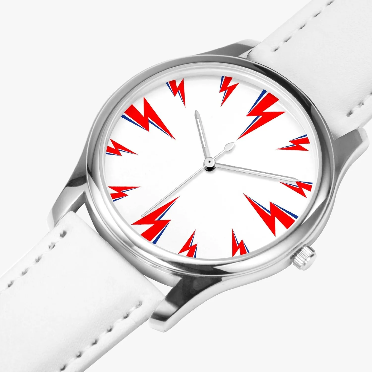 Bowie's Thunderbolts Leather Strap Quartz Watch