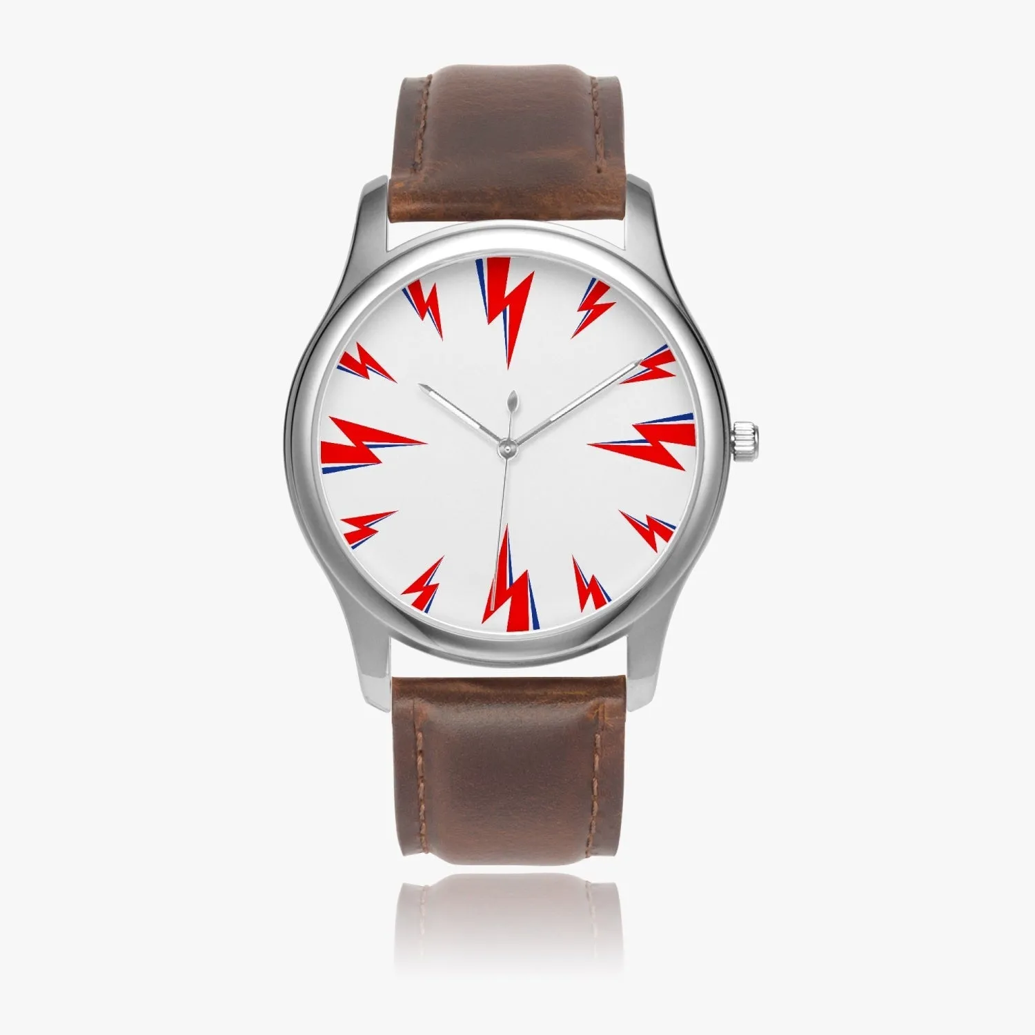 Bowie's Thunderbolts Leather Strap Quartz Watch