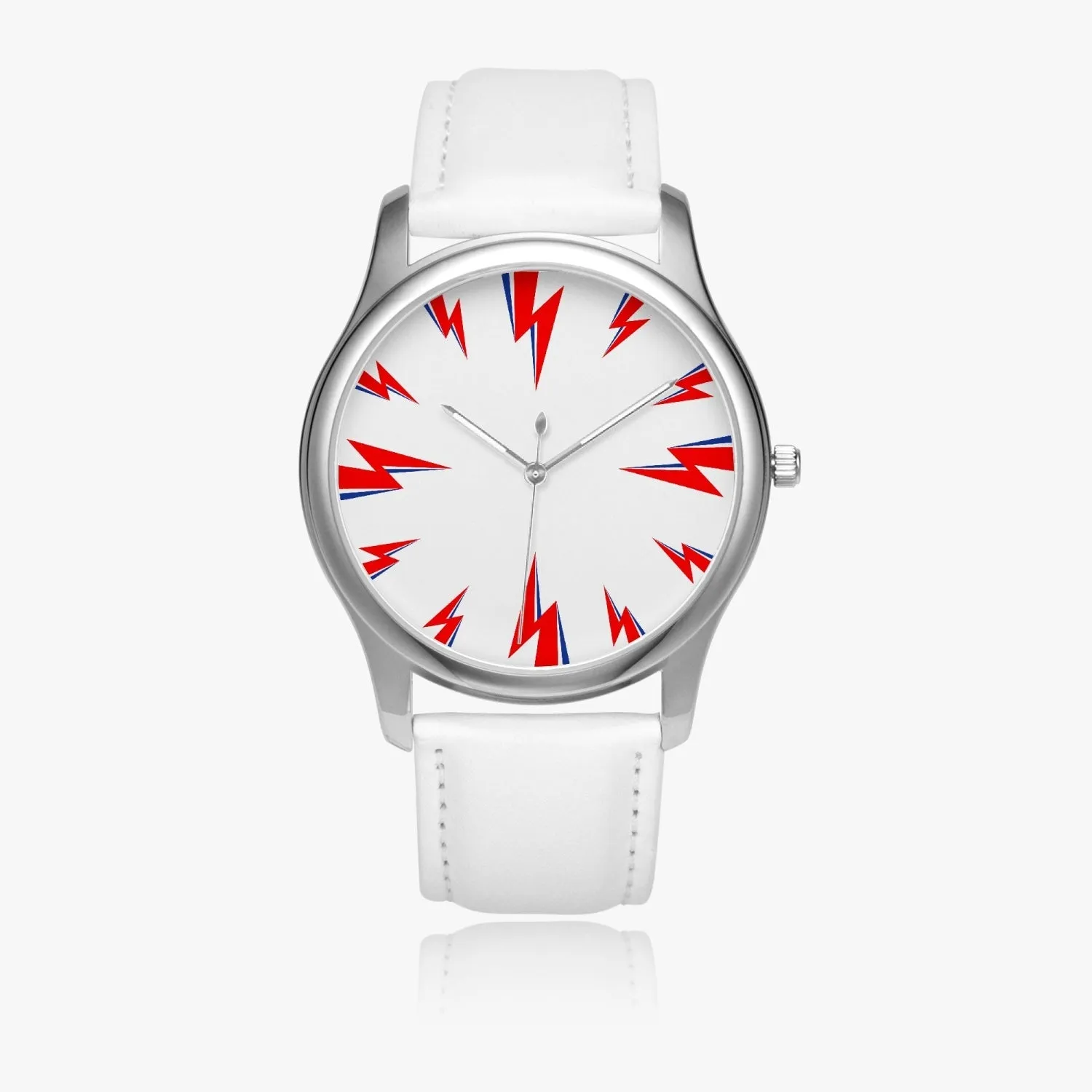 Bowie's Thunderbolts Leather Strap Quartz Watch