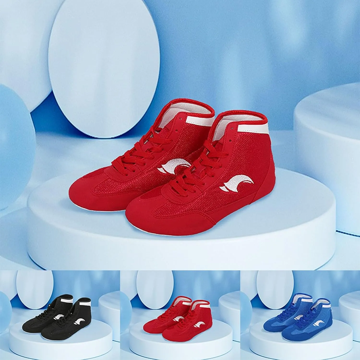 Boxing Shoes for Kids Sports Training Shoes Men's Wrestling Shoes Boys Girls High Top Boots Competition Fitness