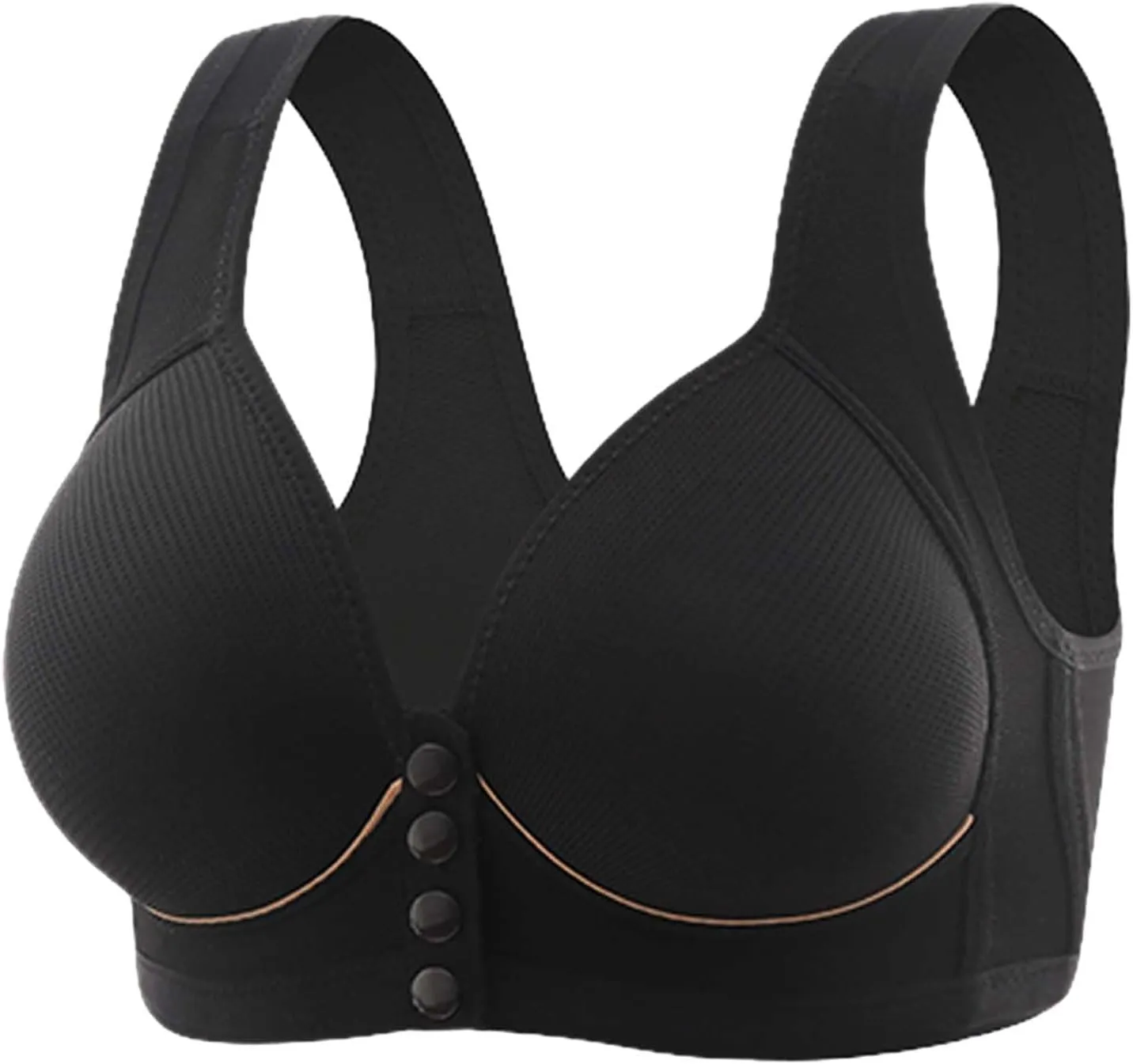 Bras for Women No Underwire Convenient Sports Bras Front Snaps Daisy Bra Comfy Wirefree Sleep Bras, 36-52B/C, Pink