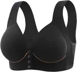 Bras for Women No Underwire Convenient Sports Bras Front Snaps Daisy Bra Comfy Wirefree Sleep Bras, 36-52B/C, Pink