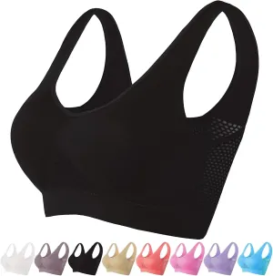 Breathable Anti-Sagging Sports Bras for Women No Underwire High Support Comfortable Bra with Cooling Lift-Up Air Tech Mesh