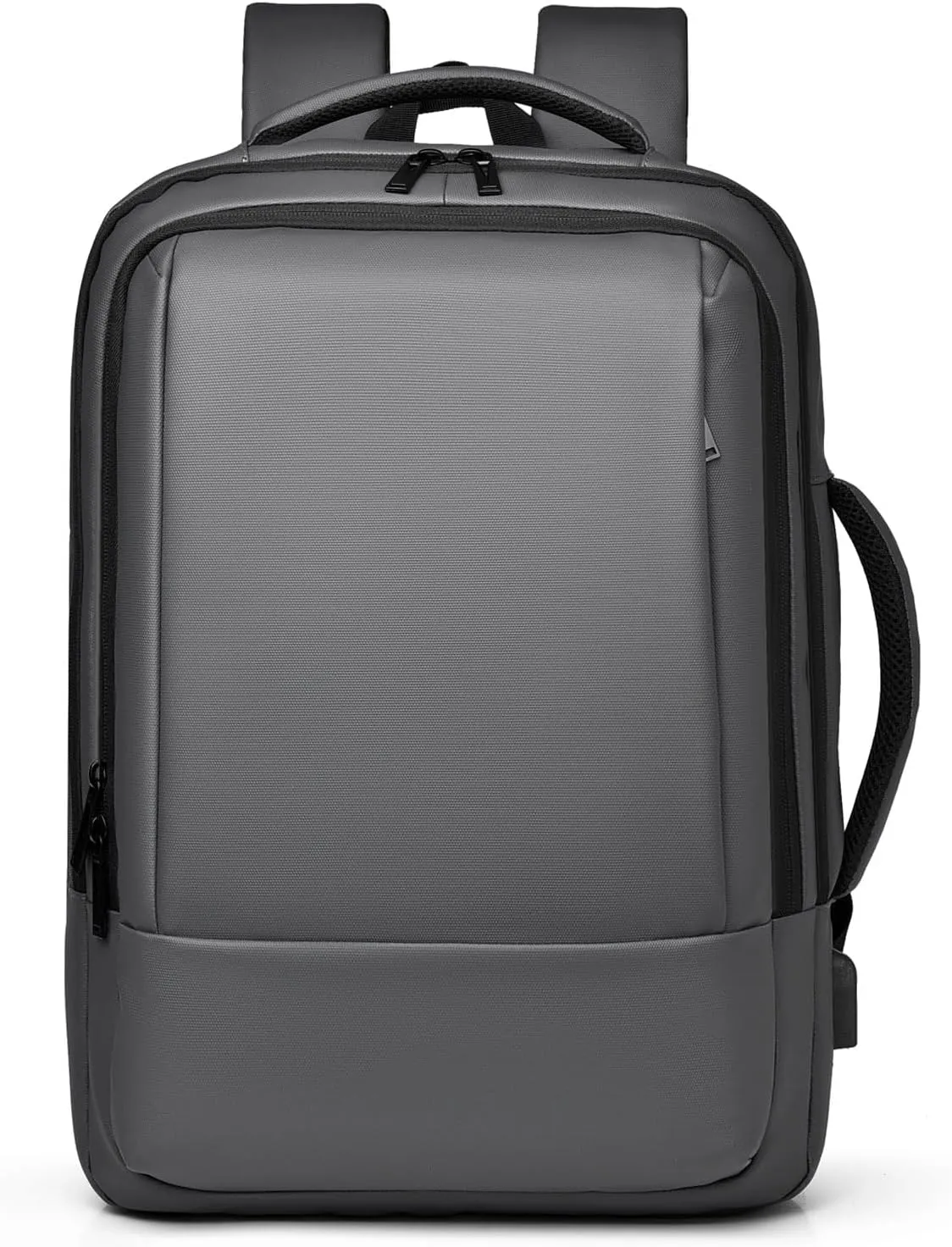 Business Casual Backpack Laptop backpack Travel backpack Rucksack for men Laptop Rucksack Work bag Waterproof rucksack Expandable Backpack with USB Charging Port PU film Daypacks Grey