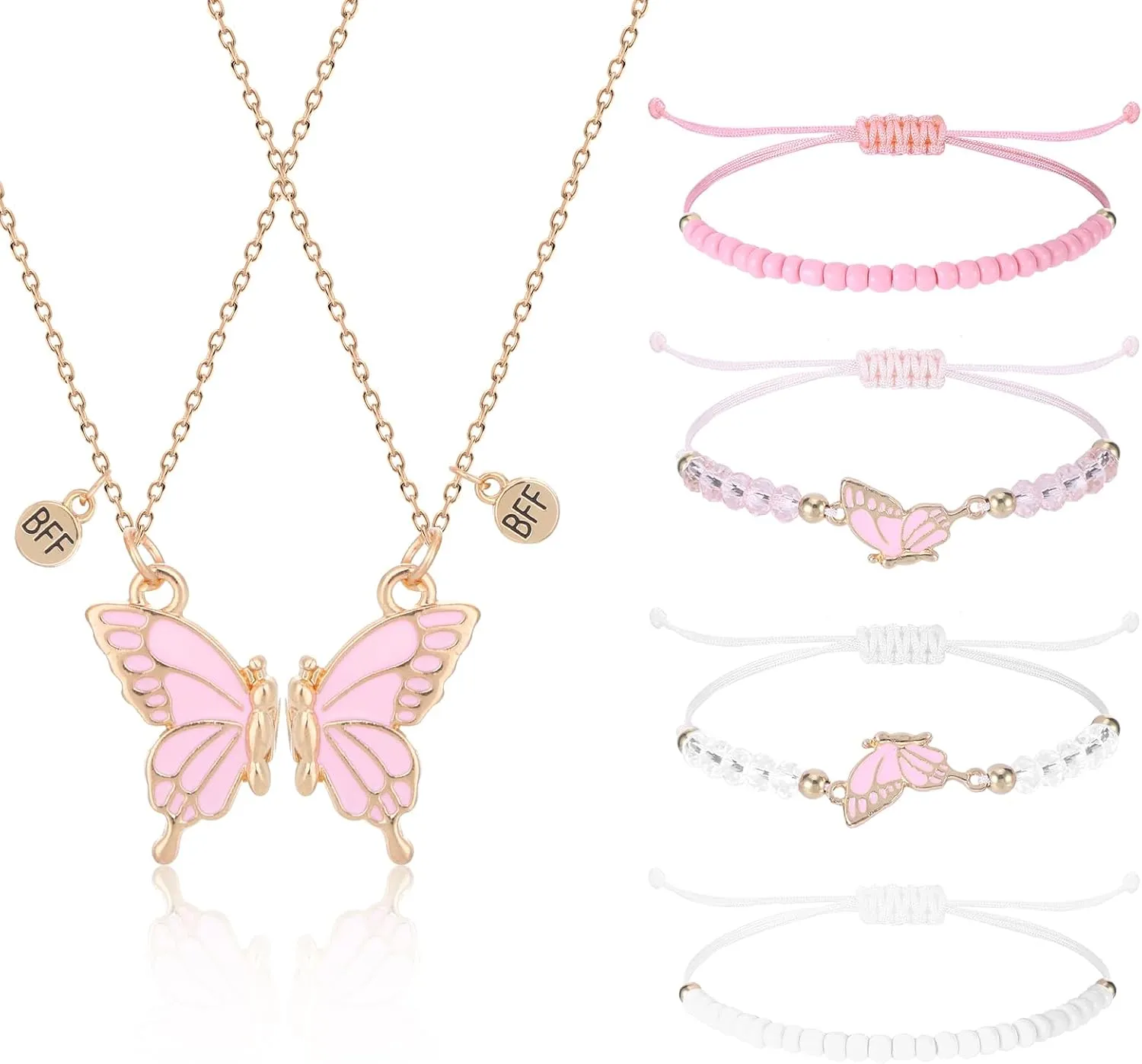 Butterfly Bff Best Friend Necklaces
