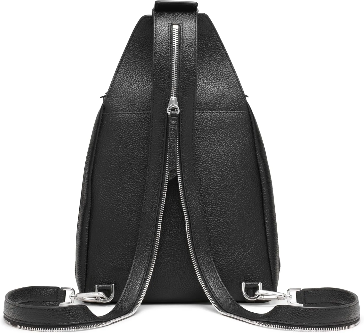 Calvin Klein Women's Myra Backpack for Women  Vegan Leather Convertible Sling Backpack, 2 Pockets, Cherub White/Black, One Size
