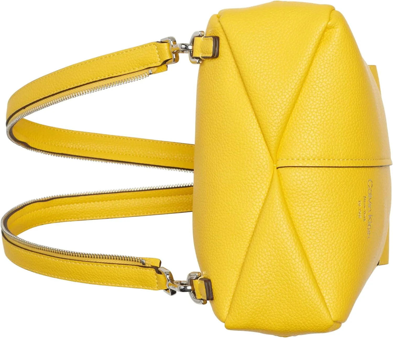 Calvin Klein Women's Myra Backpack for Women  Vegan Leather Convertible Sling Backpack, 2 Pockets, Daffodil, One Size