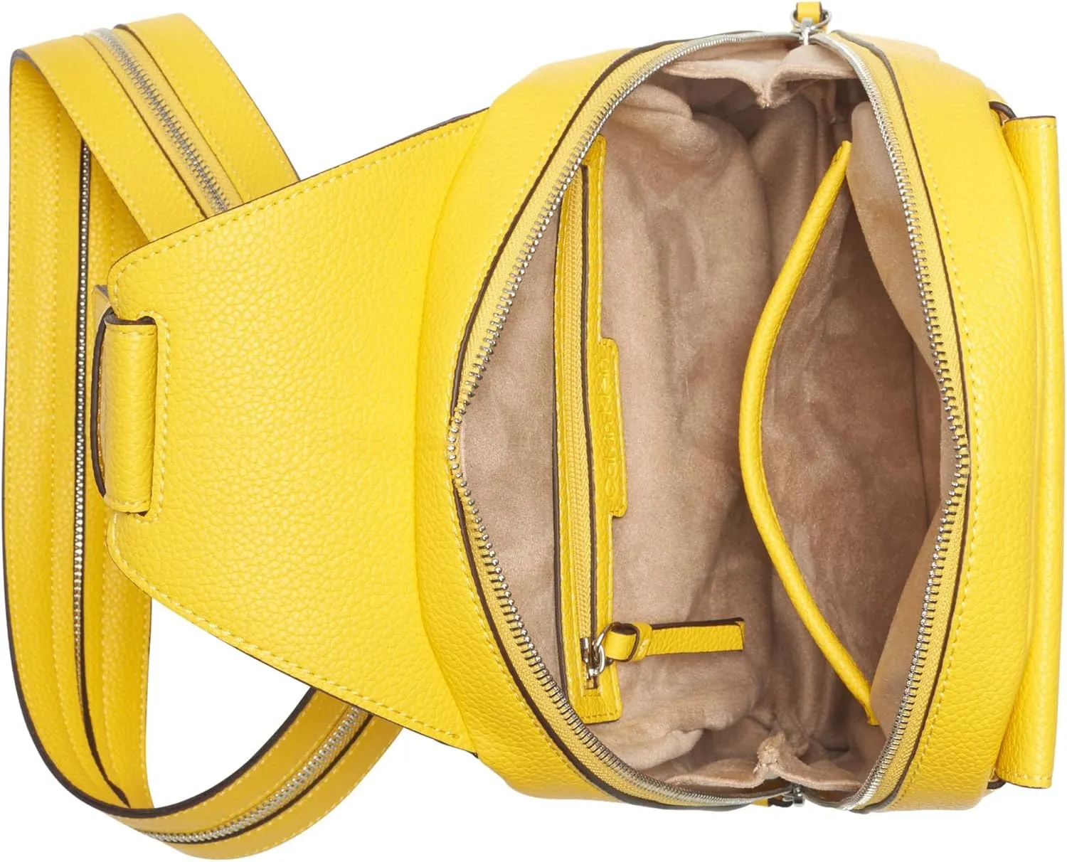 Calvin Klein Women's Myra Backpack for Women  Vegan Leather Convertible Sling Backpack, 2 Pockets, Daffodil, One Size