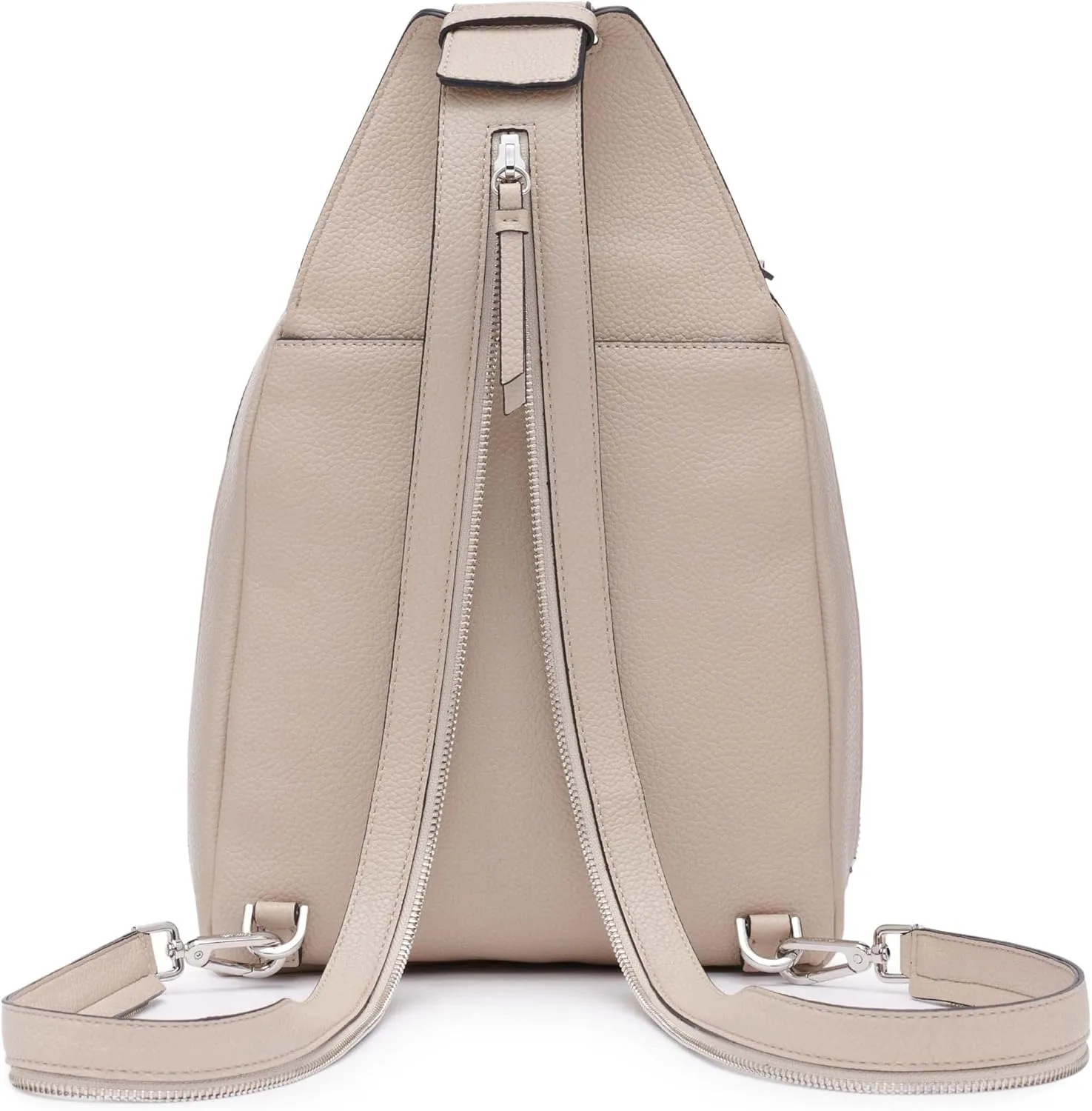 Calvin Klein Women's Myra Backpack for Women  Vegan Leather Convertible Sling Backpack, 2 Pockets, Mushroom, One Size