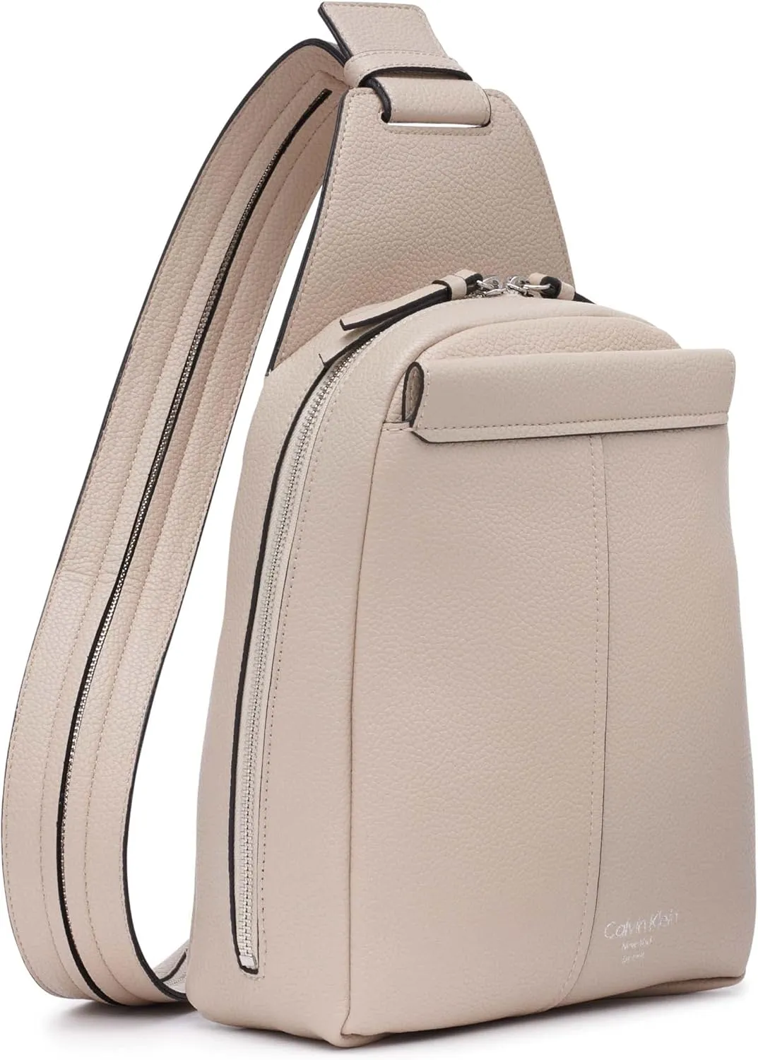 Calvin Klein Women's Myra Backpack for Women  Vegan Leather Convertible Sling Backpack, 2 Pockets, Mushroom, One Size