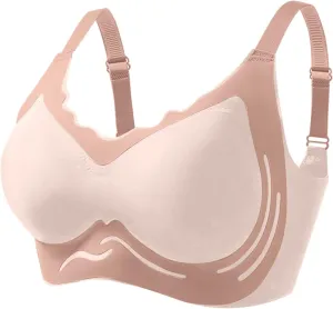 Caralush Bras for Older Women, No Underwire Lifting Bras Comfortable Adjustable Everyday Caralush Pushup Bra