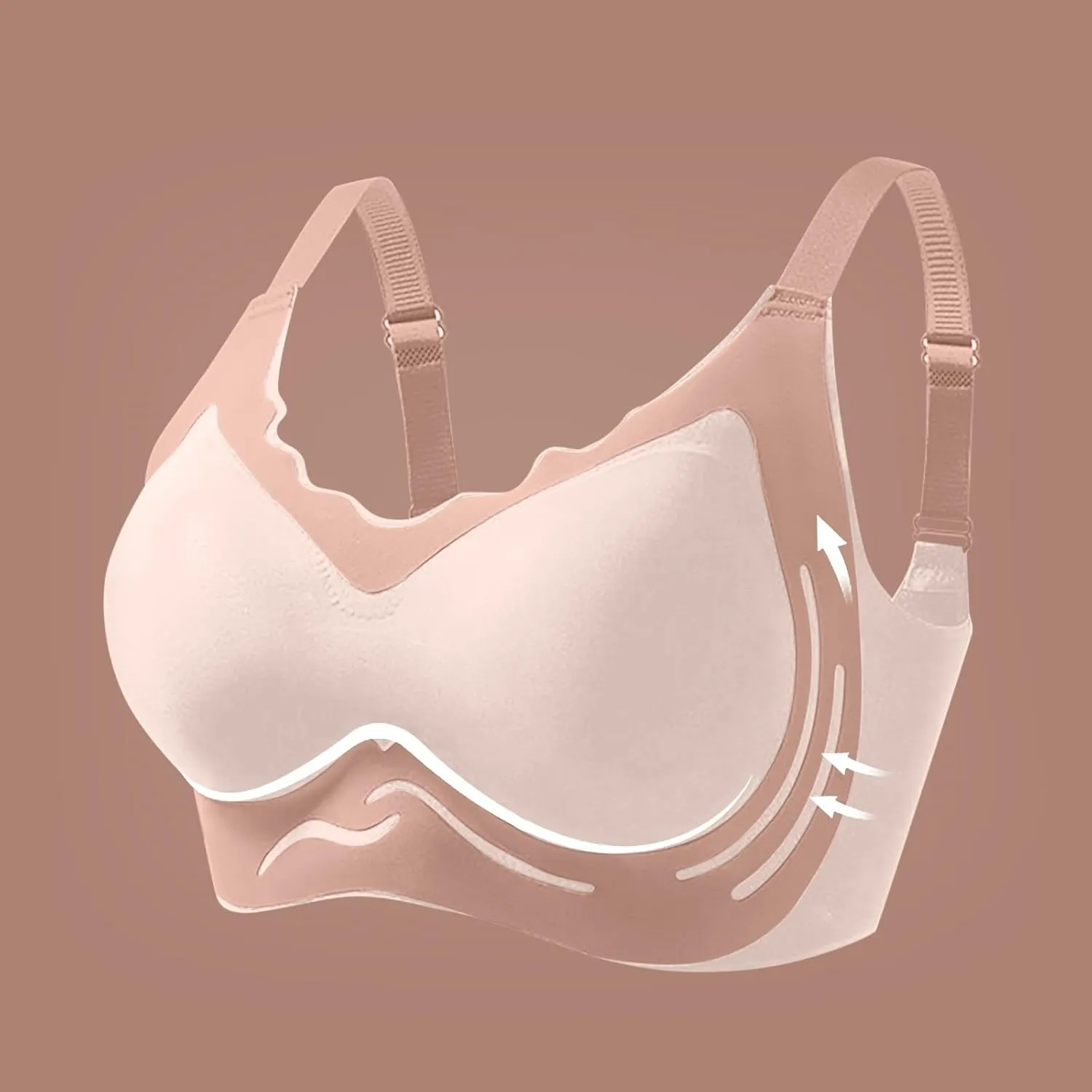 Caralush Bras for Older Women, No Underwire Lifting Bras Comfortable Adjustable Everyday Caralush Pushup Bra
