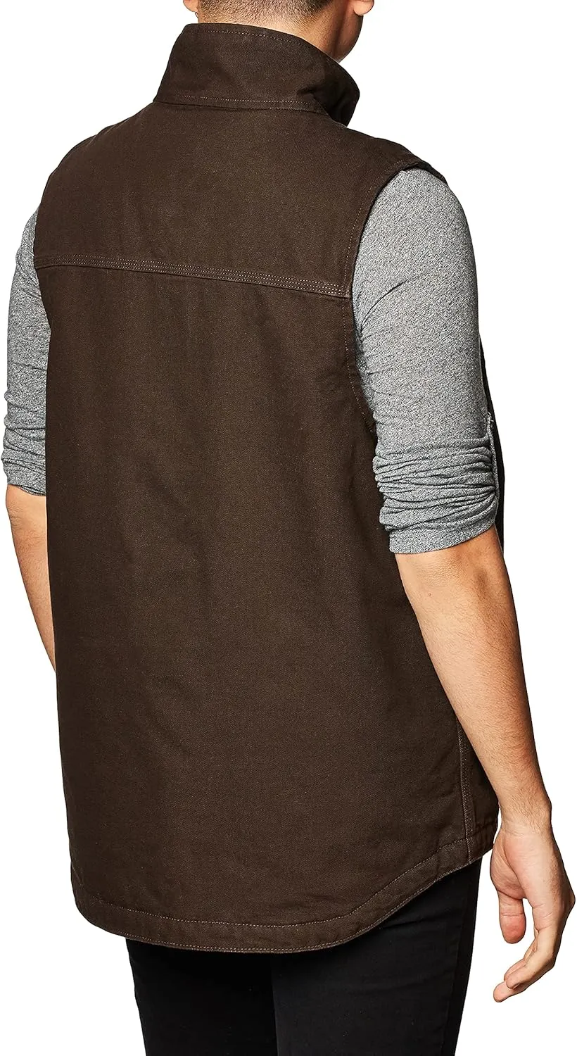 Carhartt Men's Loose Fit Washed Duck Sherpa-Lined Mock-Neck Vest