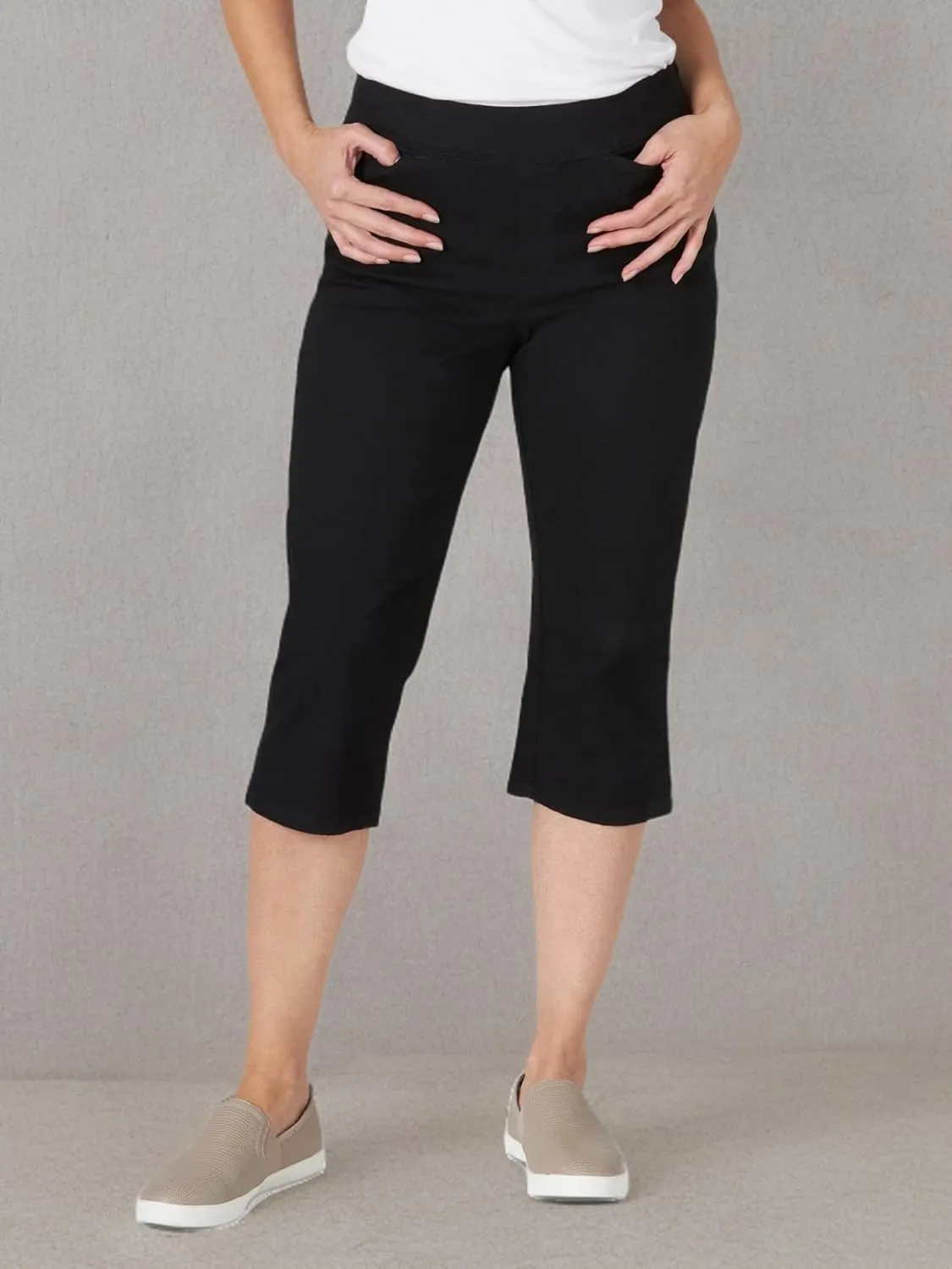 Chic Classic Collection Women's Easy Fit Elastic Waist Pull-On Capri