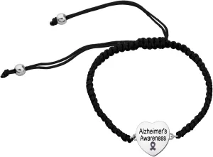 CHOORO Alzheimer's Ribbon Adjustable Bracelet Purple Ribbon Jewelry Alzheimer's Awareness Ribbon Jewelry