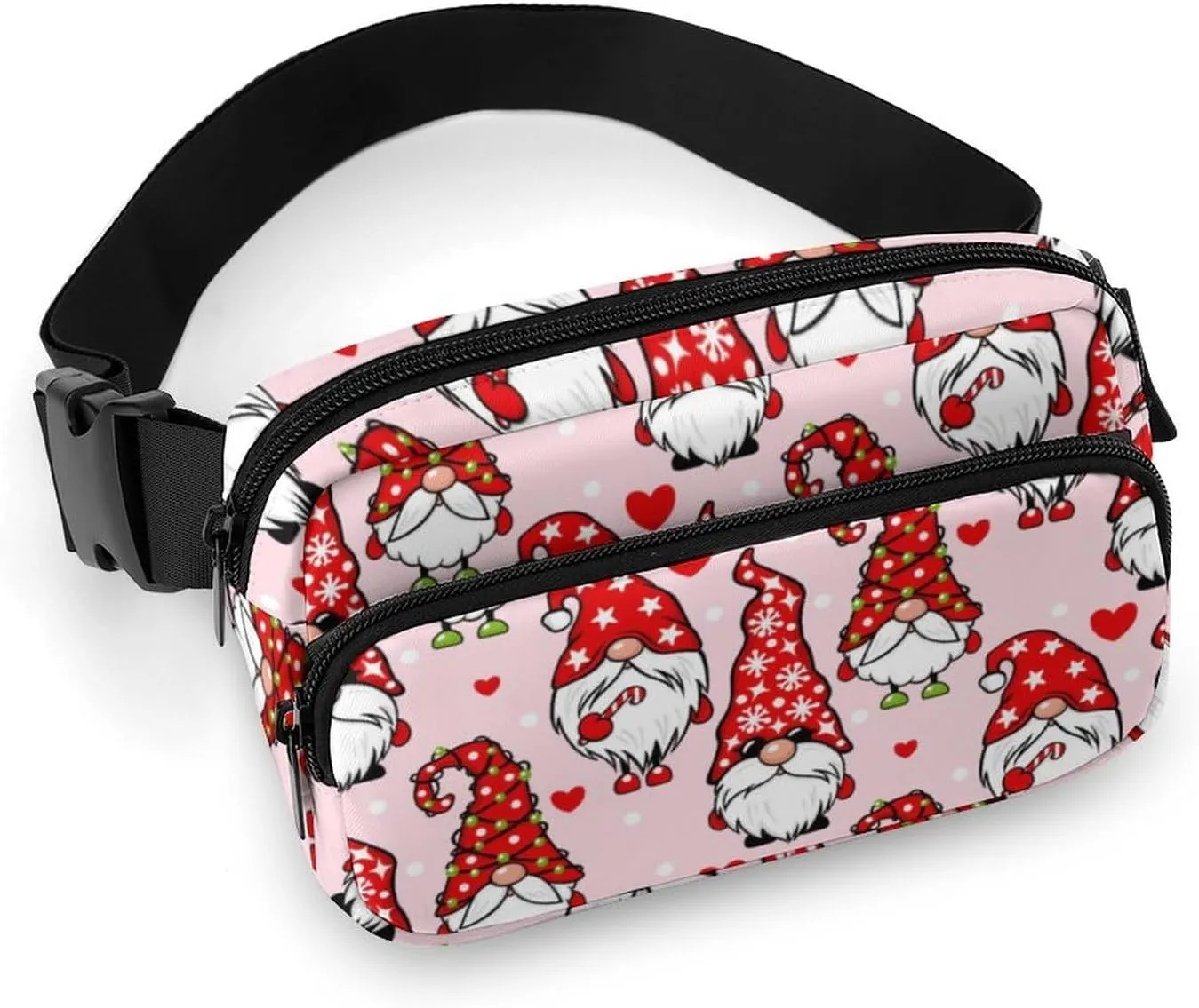 Christmas Gnomes Fanny Packs for Women Men, Fashion Belt Bags Waist Pack Pouch with Adjustable Strap Crossbody Bags Sling Bag for Travel Hiking Shopping