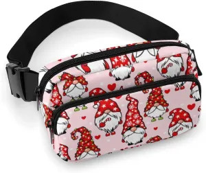Christmas Gnomes Fanny Packs for Women Men, Fashion Belt Bags Waist Pack Pouch with Adjustable Strap Crossbody Bags Sling Bag for Travel Hiking Shopping
