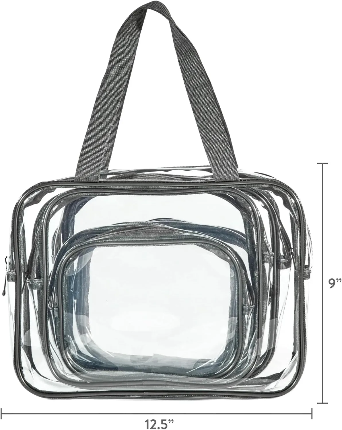 Clear Travel Bags for Toiletries 6-Piece Set, Transparent Makeup Bags, Clear Cosmetic Bags, Large Clear Zipper Bags, TSA Approved Clear Travel PVC Bag Set