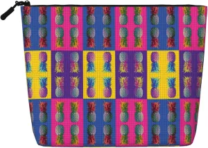 Colorful pineapple pattern Print Cosmetic Bags for Women Large Capacity Purse Travel Toiletry Zipper Storage Pouch