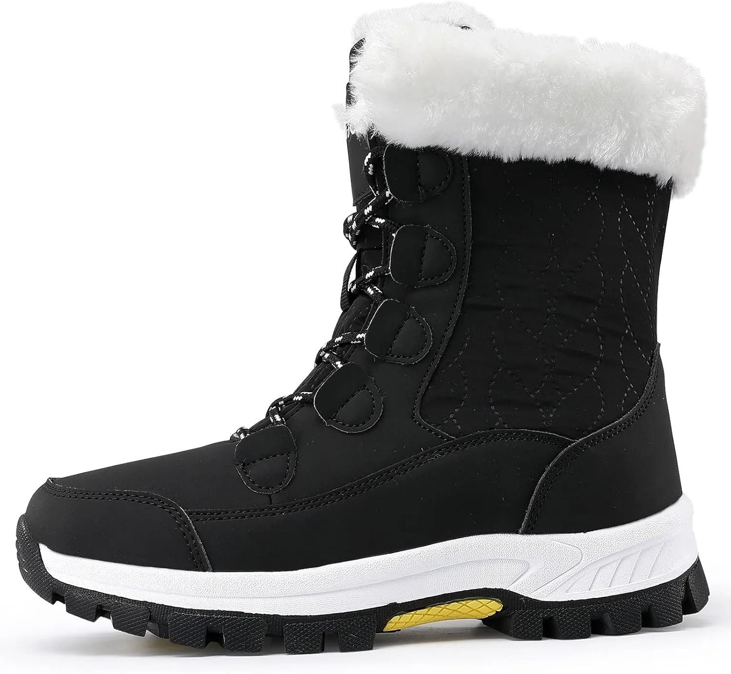 COOJOY Womens Winter Snow Boots Waterproof Shoes Walking Comfortable Hiking Tennis Booties Furry Mid Calf Warm Lightweight