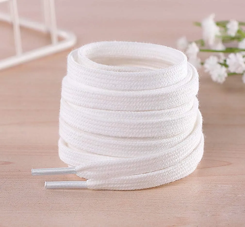 Cotton Flat Shoe Laces for Sneakers Boots Sports Athletic Canvas Shoes Thick Strings