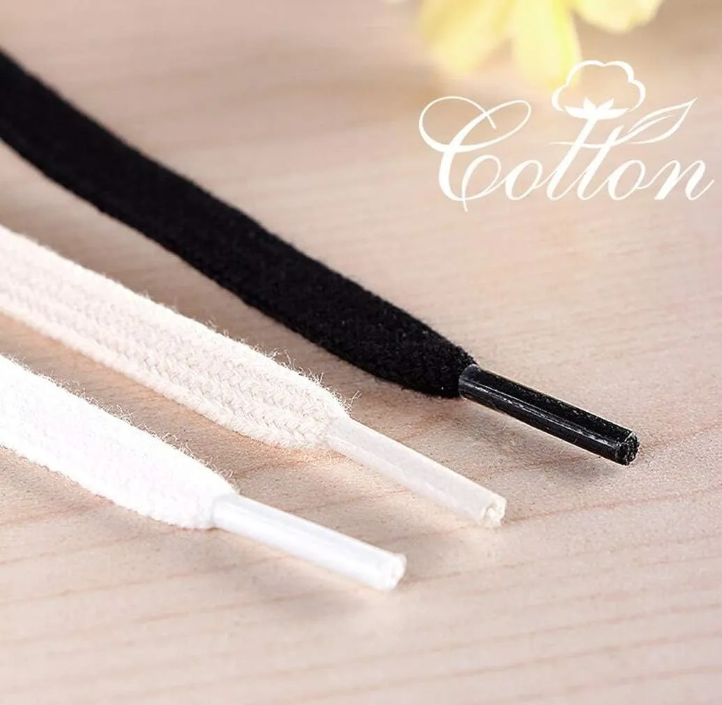 Cotton Flat Shoe Laces for Sneakers Boots Sports Athletic Canvas Shoes Thick Strings