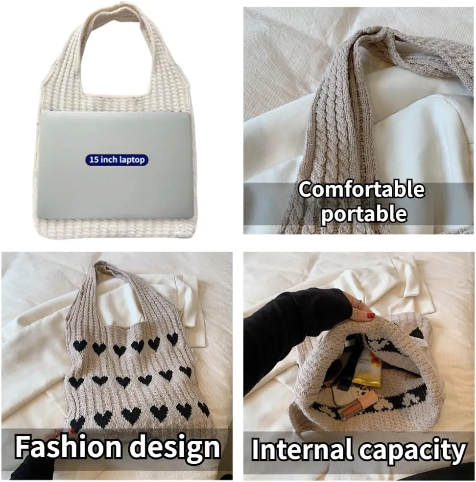 Crochet Totes Beach Hobo Bag Aesthetic Knitted Shoulder Bags Crochet Beach Cute Crossbody Bags