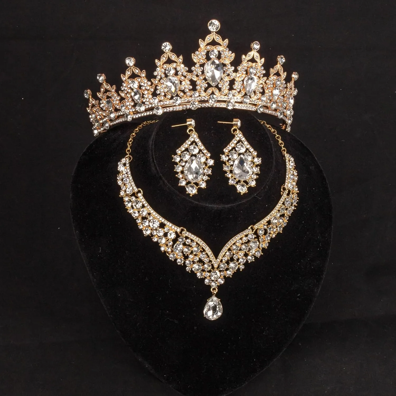 Crowns and Tiaras jewelry sets for Wedding princess birthday party Halloween Prom Pageant Jewelry for Women Crystal Bridal Jewelry Set for women