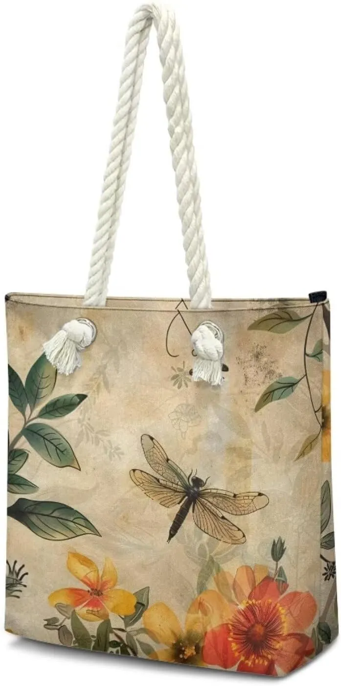 Custom Tote Bag for Women Zipper Cloth Cotton Bags for Travel Casual Satchel Totes