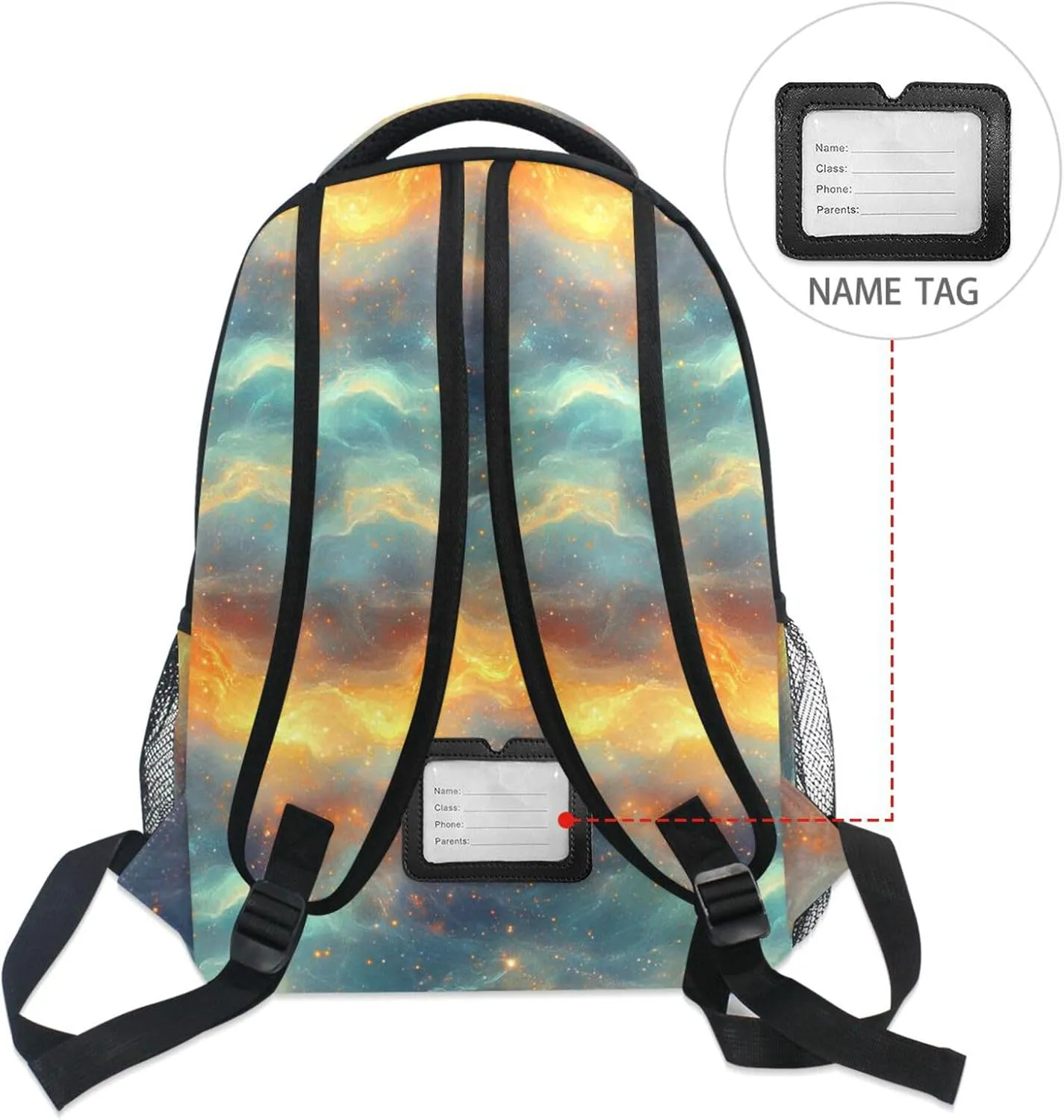 Cute Backpack for Women Men Fashion Sports Backpack with Chest Strap for Travel Trip Orange Teal Rainbow