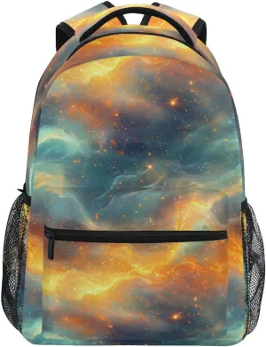 Cute Backpack for Women Men Fashion Sports Backpack with Chest Strap for Travel Trip Orange Teal Rainbow