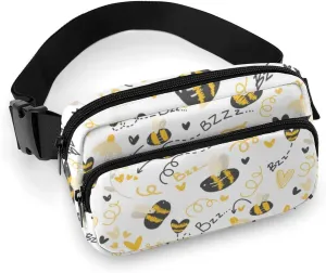 Cute Bees Fanny Packs for Men Women Fashion Sling Bag Waist Packs Pouch with Adjustable Strap, Belt Bags Crossbody Bags for Travel Hiking Shopping