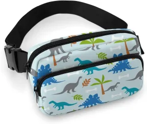 Cute Dinosaurs Fanny Packs for Women Men Fashion Sling Bag Crossbody Bags Waist Pack Pouch with Adjustable Strap Chest Bag for Travel Running Hiking