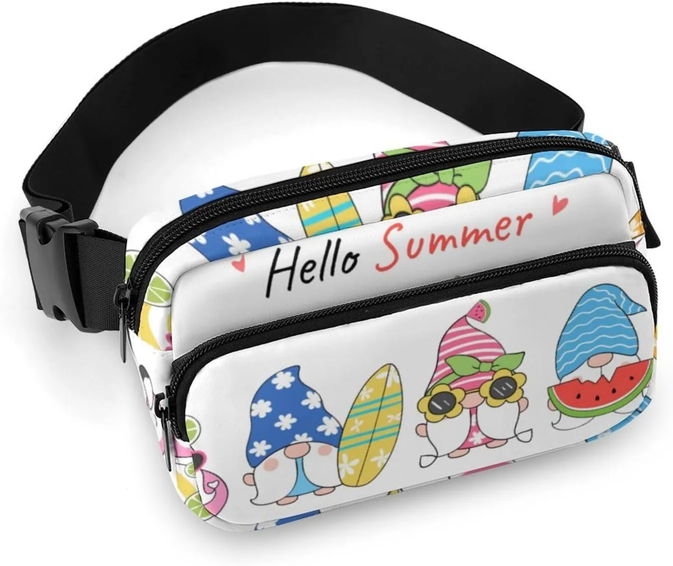 Cute Gnome Fanny Packs for Men & Women Fashion Crossbody Bag Waist Packs Pouch with Adjustable Strap, Sling Bag Belt Bags for Cycling Travel Running