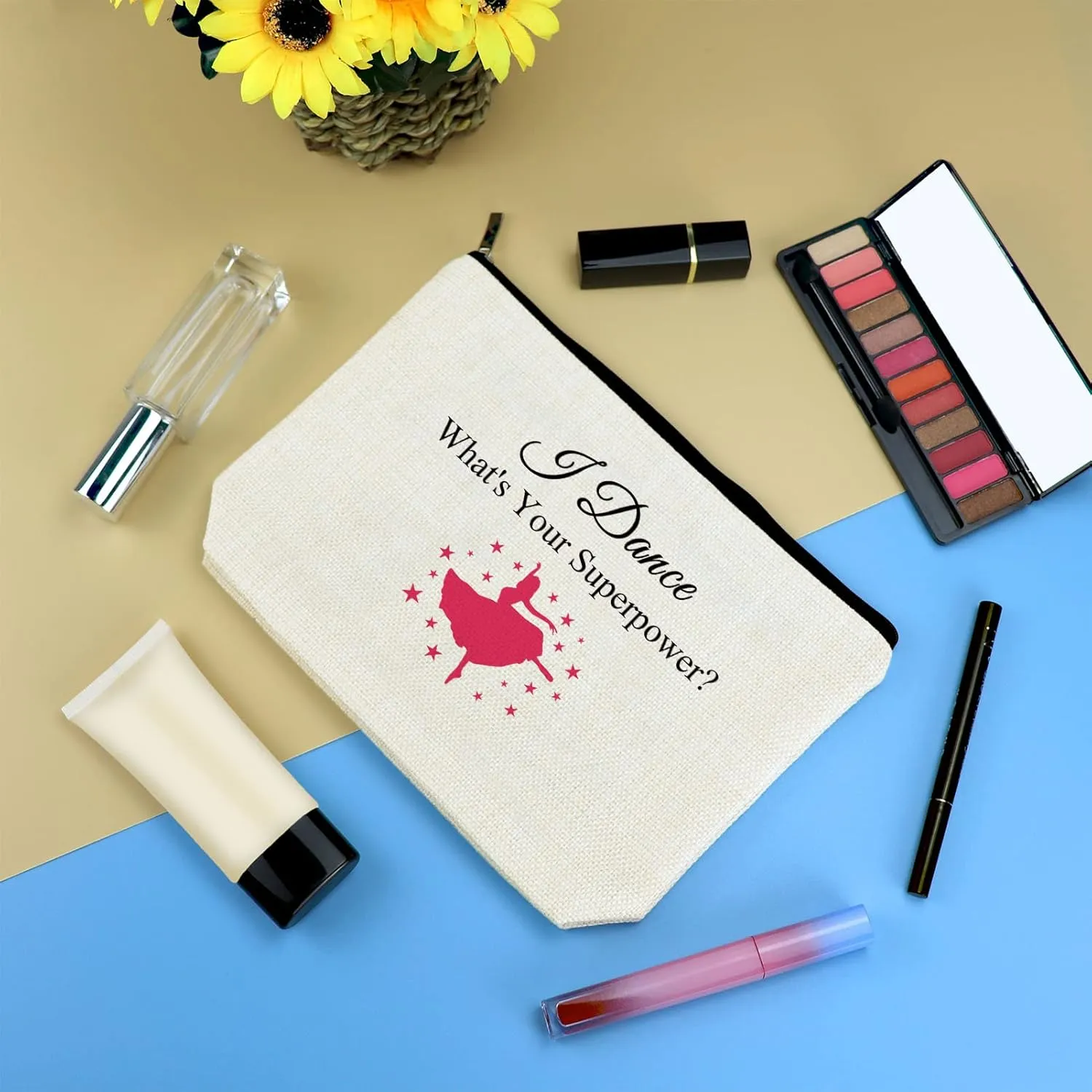 Dance Lover Makeup Bag Dancer Gifts Dance Teacher Appreciation Gifts Dance Teams Gifts Cosmetic Bag for Women Dance Recital Gift for Girls Birthday Christmas Gift for Dancer Daughter Friend Dance Mom