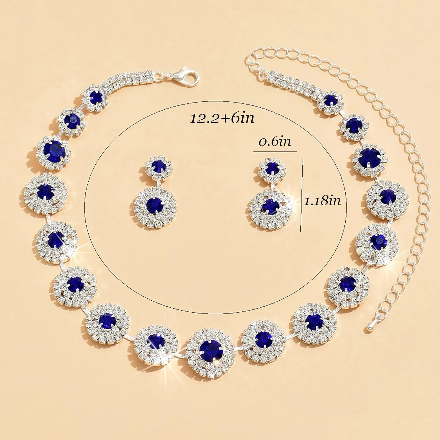 Dcfywl731 Silver Prom Jewelry Set Rhinestone Bridal Wedding Jewelry Sets for Brides Bridesmaid Formal Costume Jewelry Accessories for Wedding Prom Dresses 2025