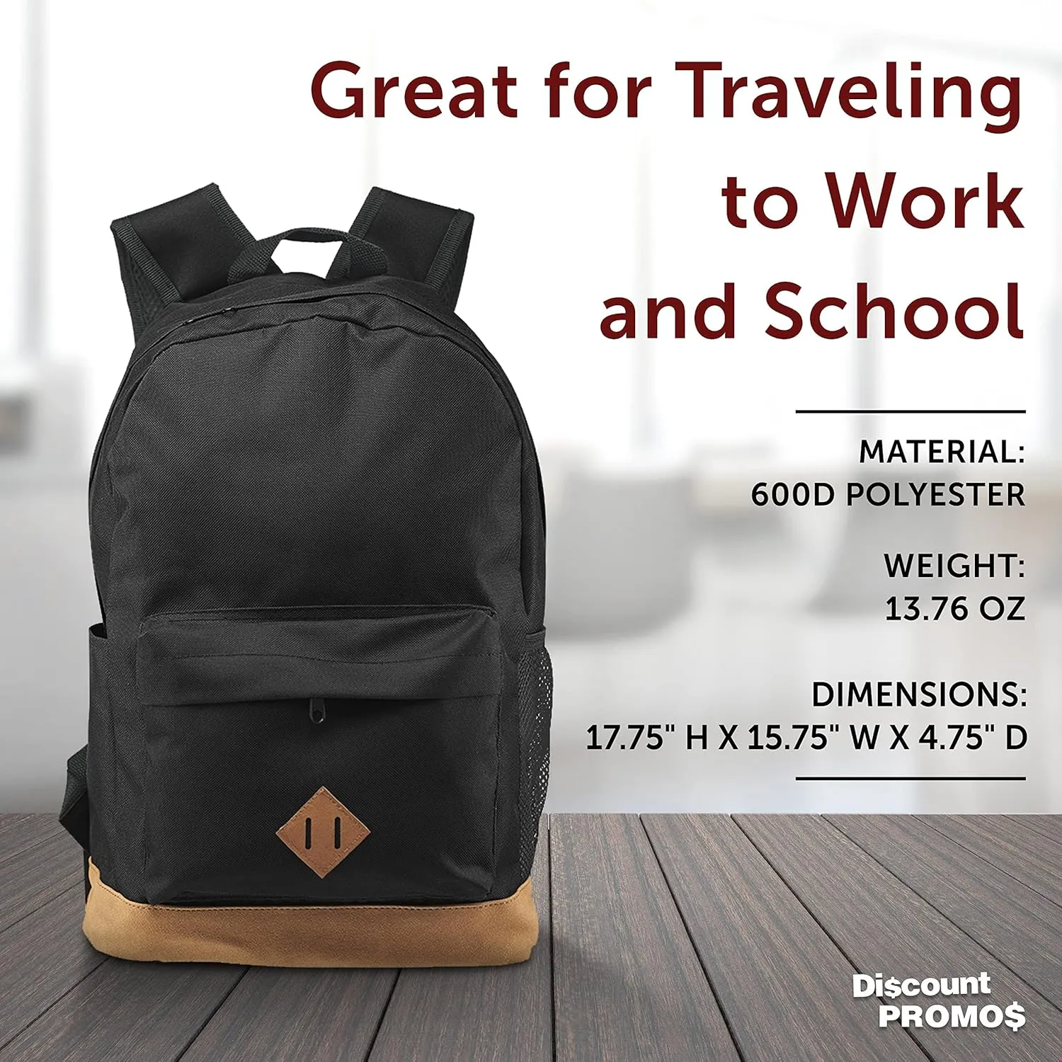 DISCOUNT PROMOS Multipurpose Laptop Backpacks Set of 10, Bulk Pack - Lots of Features for Everyday Use, Perfect for Employess, Businessman - Black