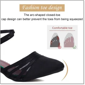 DKZSYIM Glitter Women Latin Dance Shoes Closed Toe Ballroom Salsa Tango Practice Performence Party Dancing Shoes,Model CMJ-512