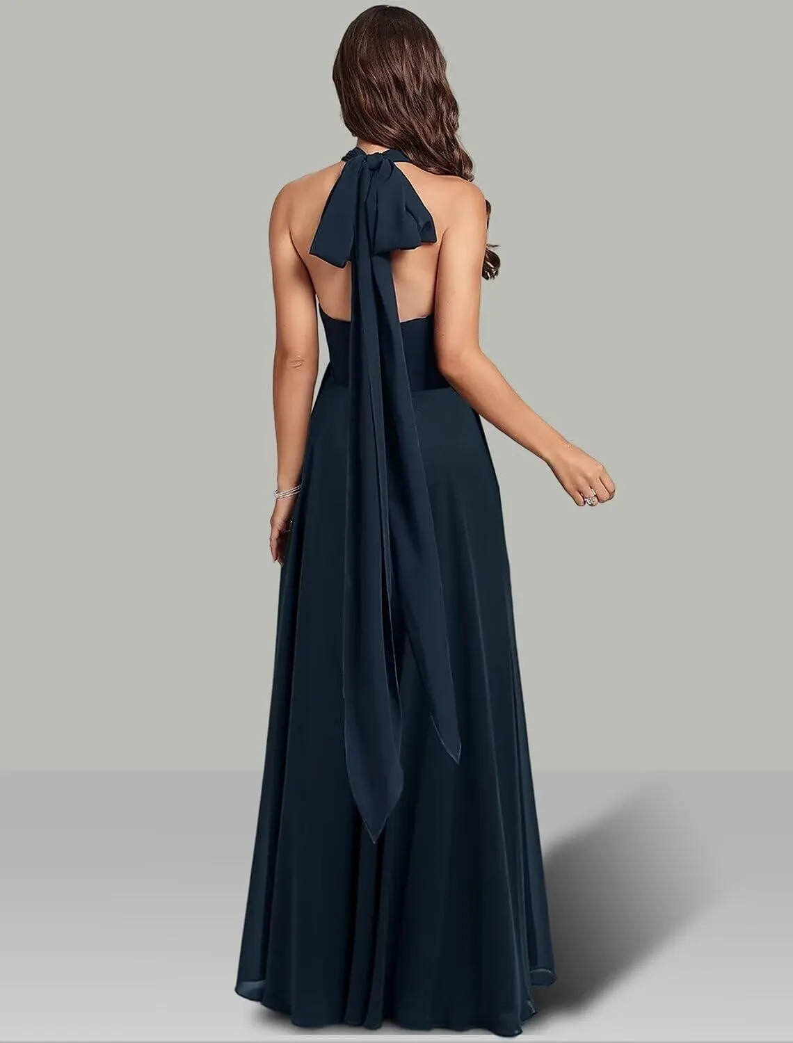 DREAMIND Infinity Bridesmaid Dress Chiffon Prom Dress with Bandeau Women Twist Wrap Dress Convertible Multi-Way Formal Dress