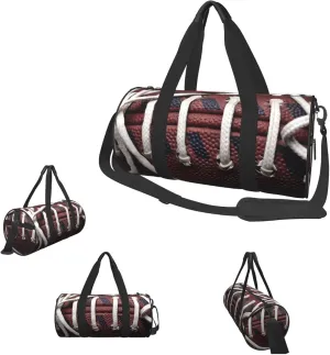 Duffle Bags American Football Laces Gym Bag for Men Women Waterproof Travel Duffle Bags Convertible Carry on Garment Bag for Travel Sports