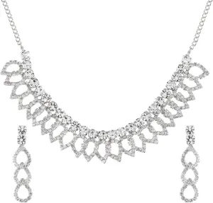 Efulgenz Indian Jewelry Sets for Women CZ Crystal Rhinestone Austrian Diamond Bridal Wedding Choker Necklace Earrings Jewelry Set Bollywood Fashion Jewelry